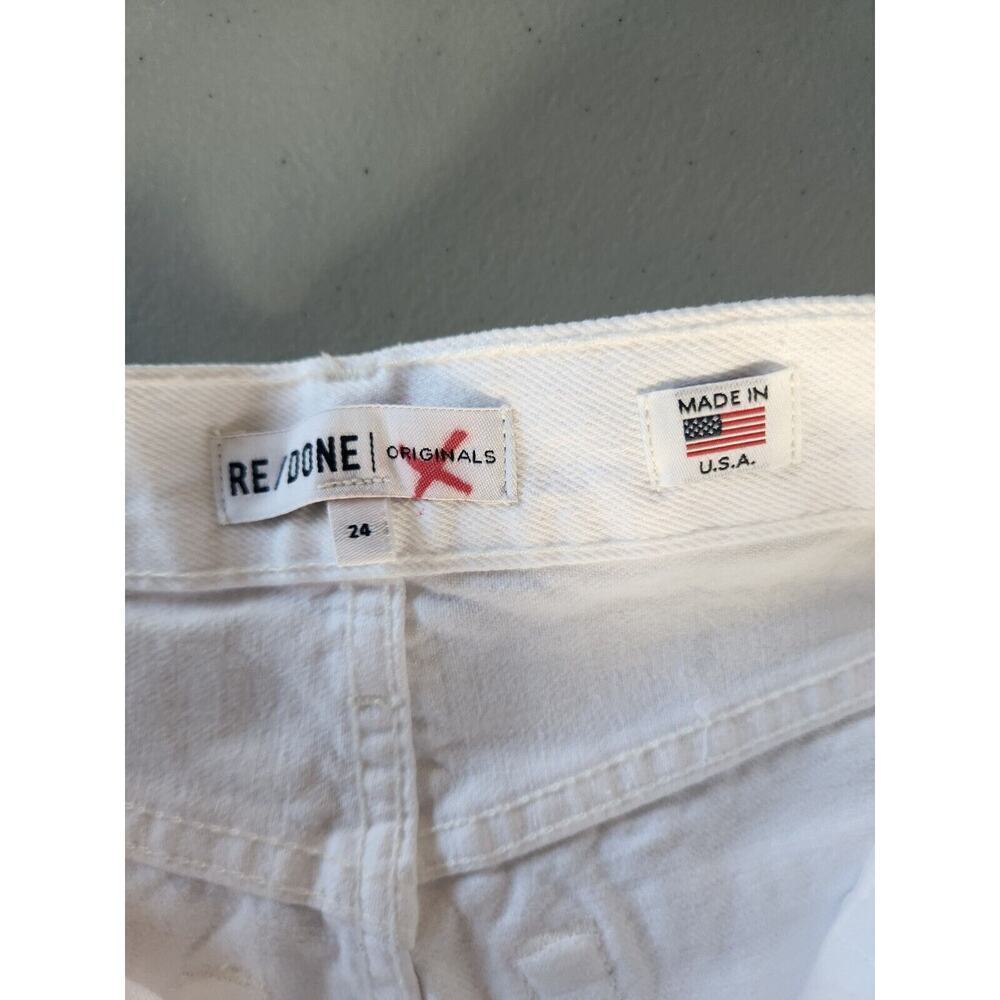 NWD RE/DONE Originals 70s Stove Pipe HR Straight Leg Jeans Size 24 White #BA405 - Picture 13 of 16